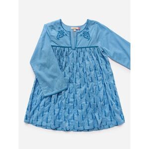 Pink Chicken Jade Blue Paisley Floral Embroidered Tunic Coverup 4T Boho Coastal